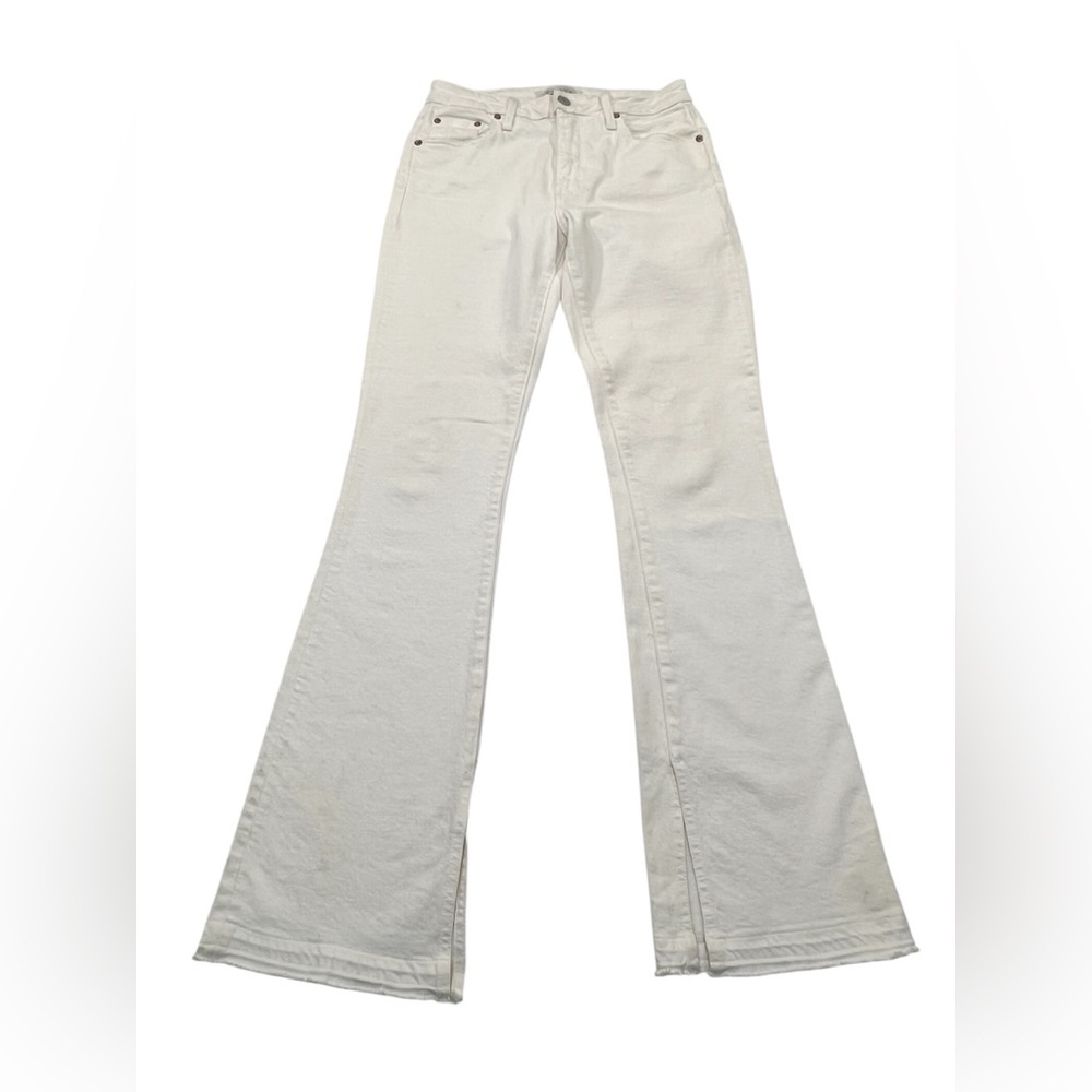 New Trave Faye Off White Jeans Size 28 Raw Hem Split Seam 5 Pocket NWOT - Picture 3 of 11
